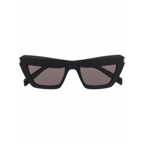 Saint Laurent 467 Solglasögon, Snygg Acetatram, Klassisk Form Black, D...