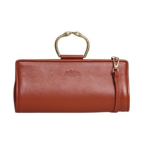 Tramontano Orange Läderclutch med Avtagbar Rem Brown, Dam