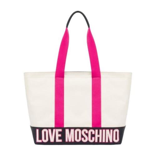 Moschino Beige Textil Shoppingväska Beige, Dam