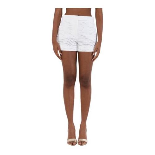 Max Mara Studio Broderade Bomullsshorts Edmond White, Dam