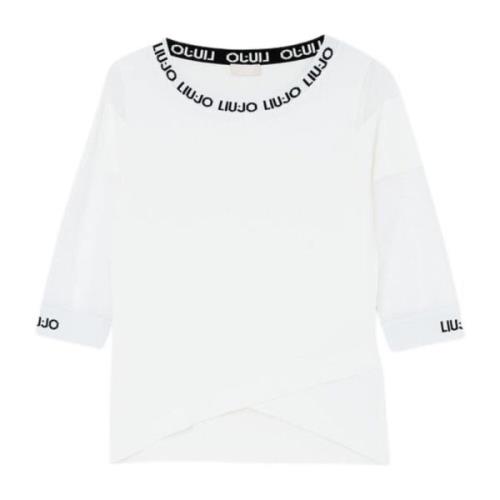 Liu Jo Dam Mesh Ärm Topp White, Dam