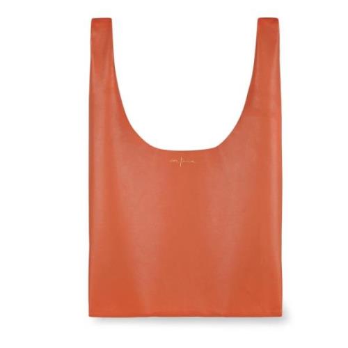 Cortana Orange Läder Shopper Väska Orange, Dam