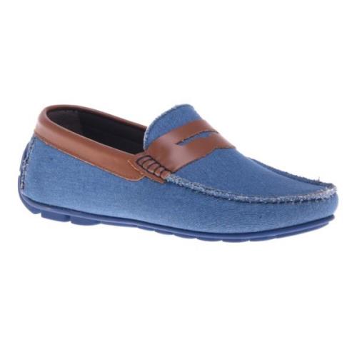 Baldinini Loafer in blue fabric Multicolor, Herr