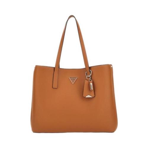 Guess Cognac Tote med Magnetlås Brown, Dam