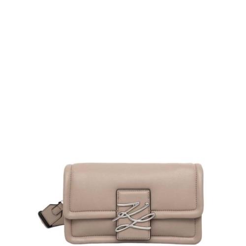 Karl Lagerfeld Autograph Soft Axelväska Beige, Dam