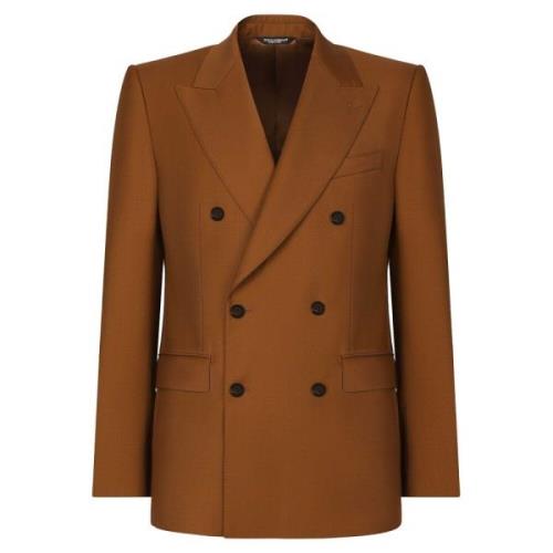 Dolce & Gabbana Stilig Double Breasted Blazer Brown, Herr