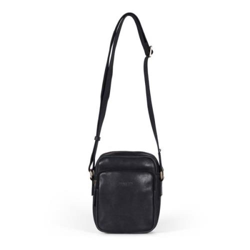 Howard London Svart Läder Crossbody Väska Black, Herr