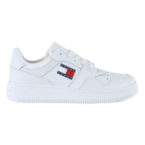 Tommy Jeans Läder Retro Basket Sneakers White, Dam