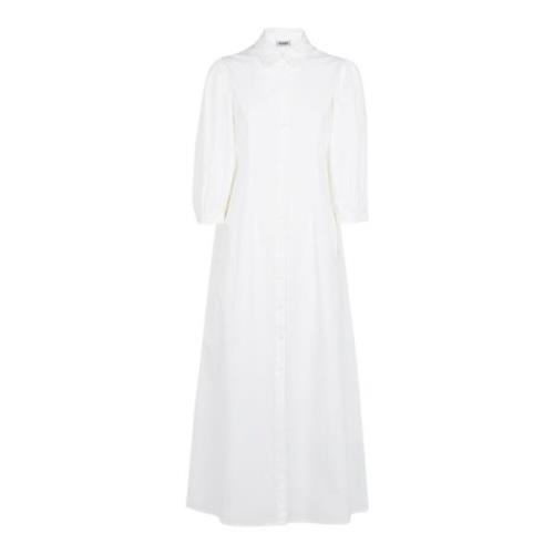Liu Jo Lång Poplin Skjortklänning Vit White, Dam