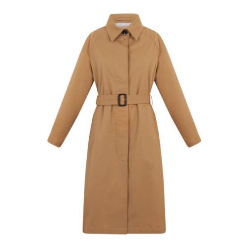 Twinset Nude Trench Coat Klassisk Knappstängning Brown, Dam