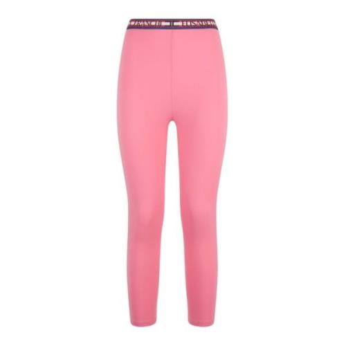 Elisabetta Franchi Rosa Leggings, Tight Fit, Midja Logo Detalj Pink, D...