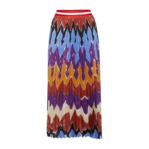 Stella Jean Abstrakt Print Midi Plisserad Kjol Multicolor, Dam