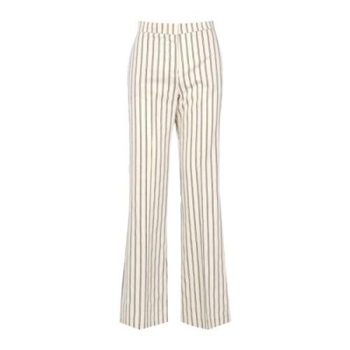 Kaos Beige Hög Midja Pinstripe Byxor Beige, Dam