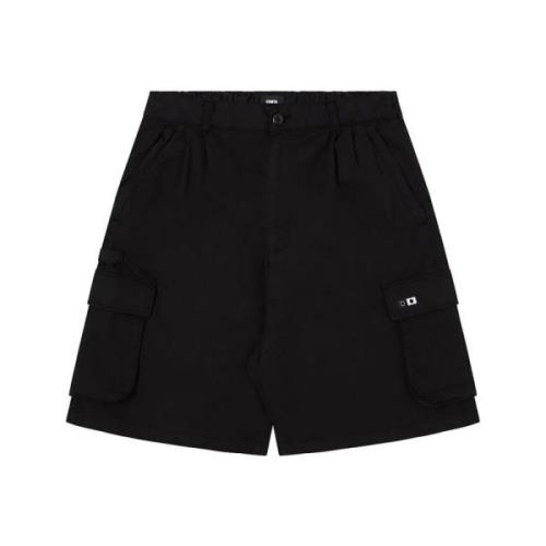 Edwin Svarta Cargo Bermuda Shorts Loose Fit Black, Dam