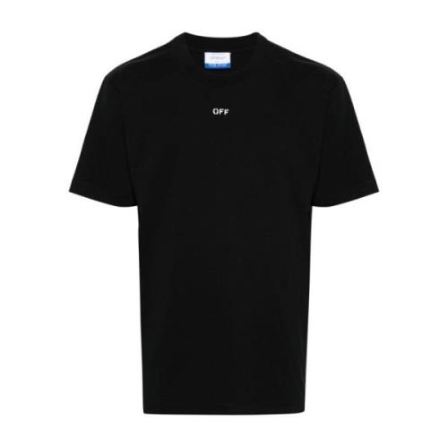 Off White Svart Logo Print Crew Neck T-shirt Black, Herr