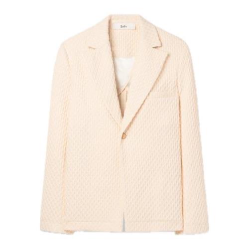 Séfr Rutig Blazer med 3D Effekt Beige, Herr