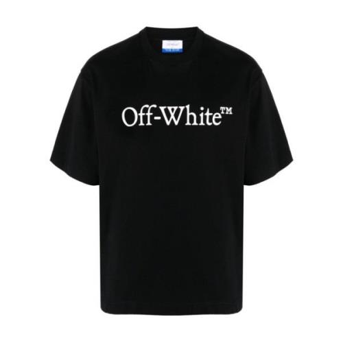 Off White Svart Logo Print Crew Neck T-shirts Black, Herr