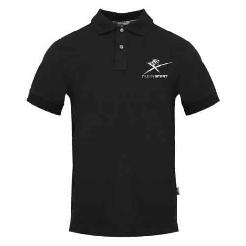 Plein Sport Kortärmad bomullspolo Black, Herr