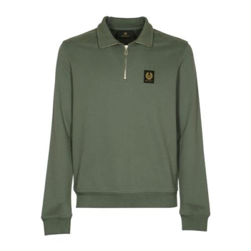 Belstaff Casual Quarter Zip Sweatshirt Green, Herr