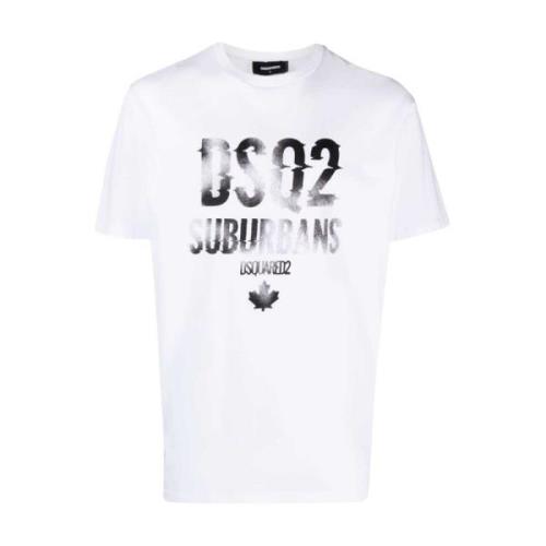 Dsquared2 Tryckt Logot-shirt, Vit White, Herr