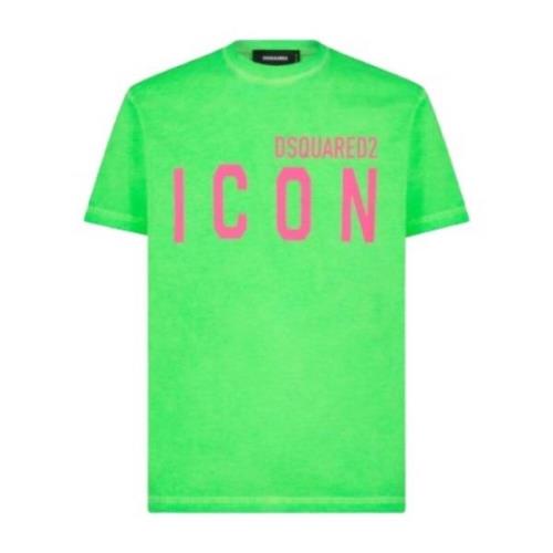 Dsquared2 Fluorescerande grön Tee-shirt med ikoniskt logotyp Green, He...