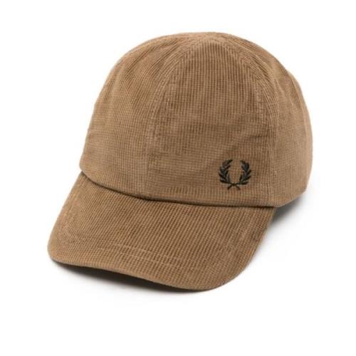 Fred Perry Brun Cord Baseballkeps Brown, Herr