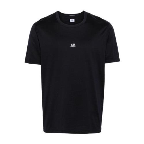 C.p. Company Broderad Logo Jersey T-shirt Blue, Herr