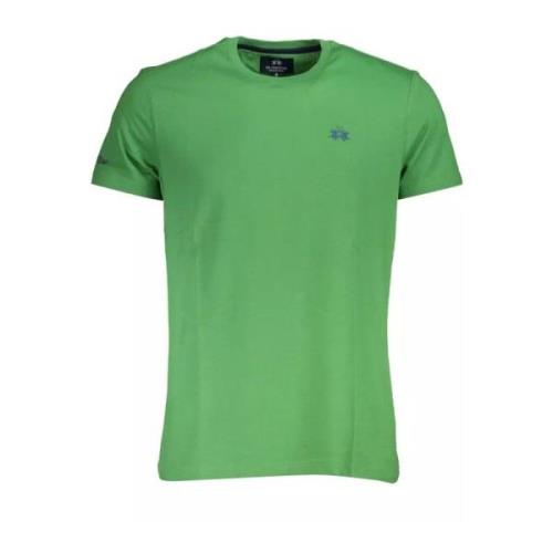 La Martina Grön Bomull T-shirt med Broderat Logotyp Green, Herr