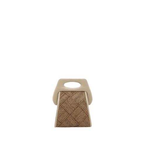 THEMOIRè Vävd Straw Mini Tote Väska Beige, Dam