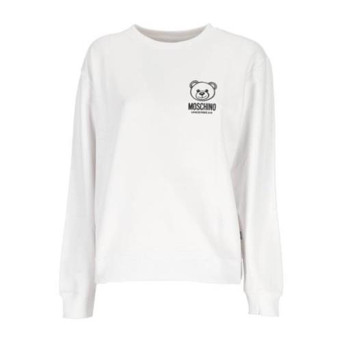 Moschino Vit Sweater med 1V6A170644220001 White, Dam