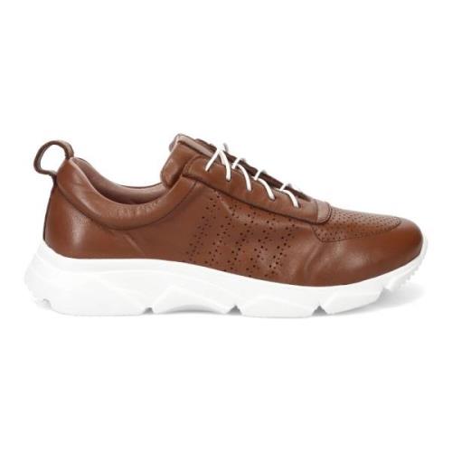 Calpierre Handgjorda Läderbruna Sneakers Brown, Dam