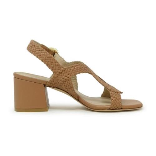 Stuart Weitzman Tan Läder Slingback Sandaler Ss24 Beige, Dam