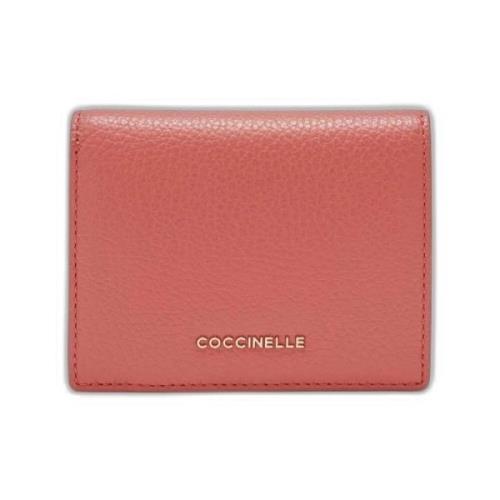 Coccinelle Rosa Läder Clip Plånbok med Innerficka Pink, Dam