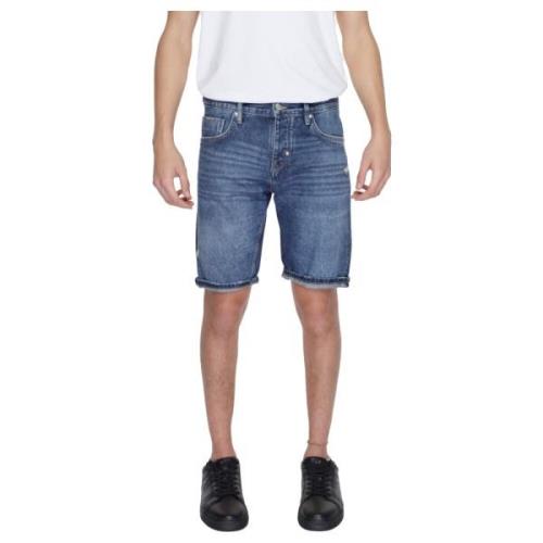 Antony Morato Blå Bomullsshorts med Dragkedja Blue, Herr