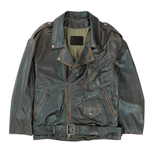 Giorgio Brato Metallic Biker Läderjacka Green, Dam