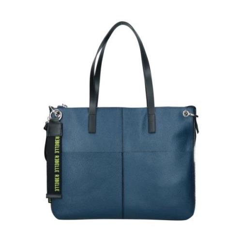 Rebelle Blå Läder Shopper Väska Cassandra Blue, Dam