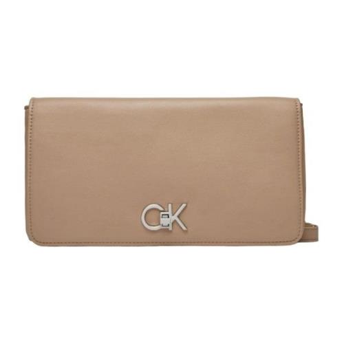 Calvin Klein Beige Axelväska Clip Stängning Kvinnor Beige, Dam