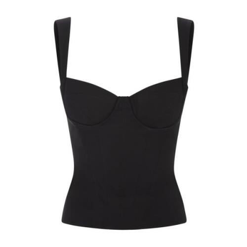 Dsquared2 Svart Siden Bustier Topp Black, Dam