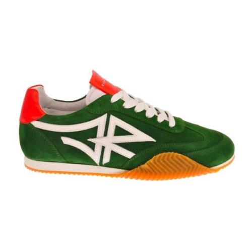 John Richmond Tricolor Logo Sneakers Rund Tå Gummisula Green, Herr