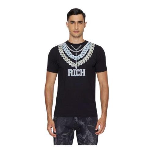 John Richmond Grafisk Front Rund Hals Kortärmad T-shirt Black, Herr