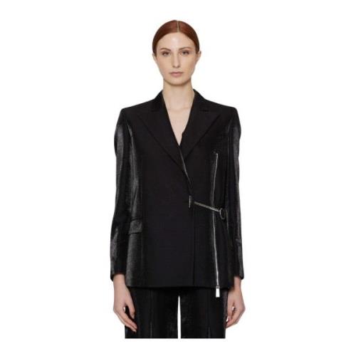 John Richmond Kedja Stängning Ull Blazer Black, Dam