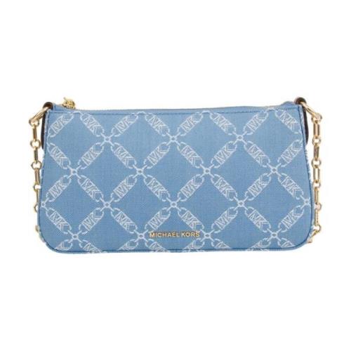 Michael Kors Denim Chain Pouchette Väska Blue, Dam