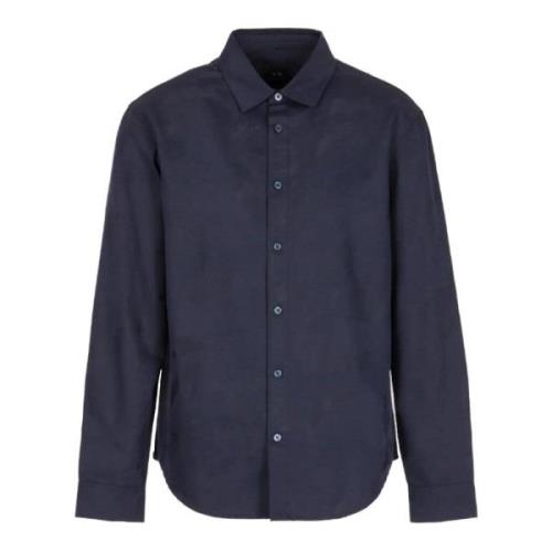 Armani Exchange Klassisk Blå Knapp-up Skjorta Blue, Herr