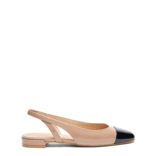 Stuart Weitzman Kontrast Tåkappa Slingback Platt Pink, Dam