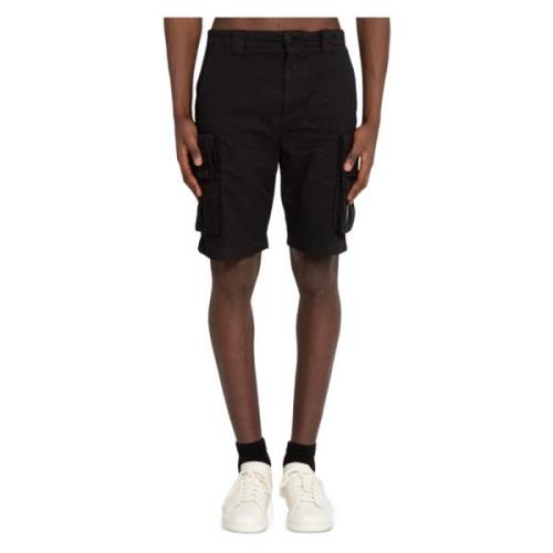 C.p. Company Cargoshorts i Stretch Twill Tyg Black, Herr