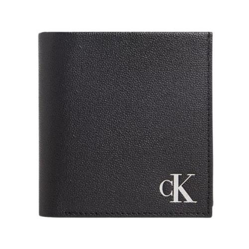 Calvin Klein Jeans Svart läderplånbok för män Black, Herr