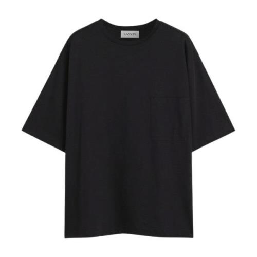 Lanvin Svart Ficka T-shirt Oversize Bomull Black, Herr