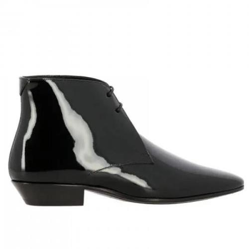 Saint Laurent Klassiskt lackläder ankelboot Black, Dam