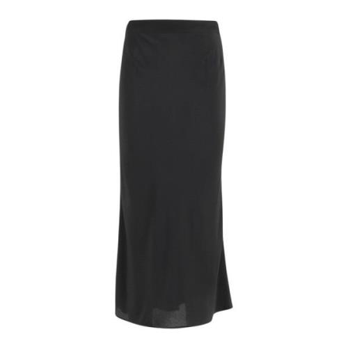 Federica Tosi Stilren Crepe de Chine Midi Kjol Black, Dam