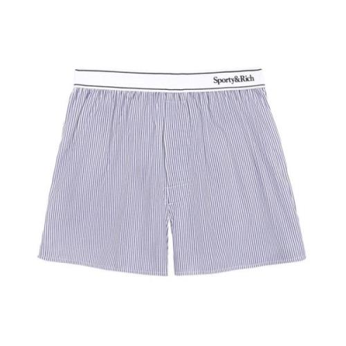 Sporty & Rich Blårandiga Bomullsshorts Multicolor, Dam